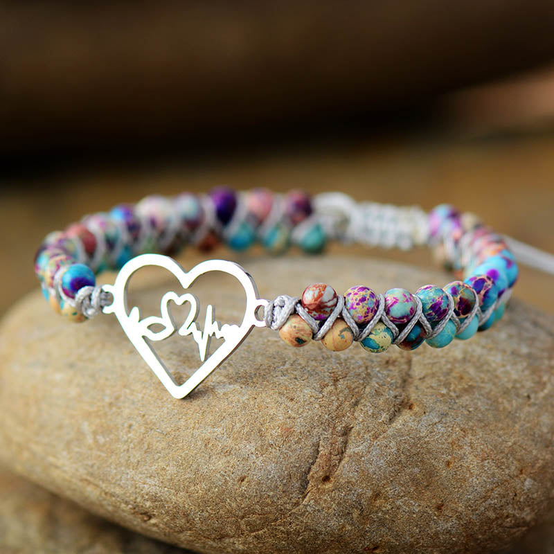 The Elegant Casual Heartbeat Bracelet- Golden